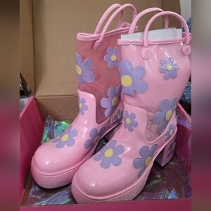 Dollskill Pink Purple Rainboots